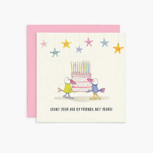 K334 - Count Your Age By Friends - Twigseeds Birthday Card