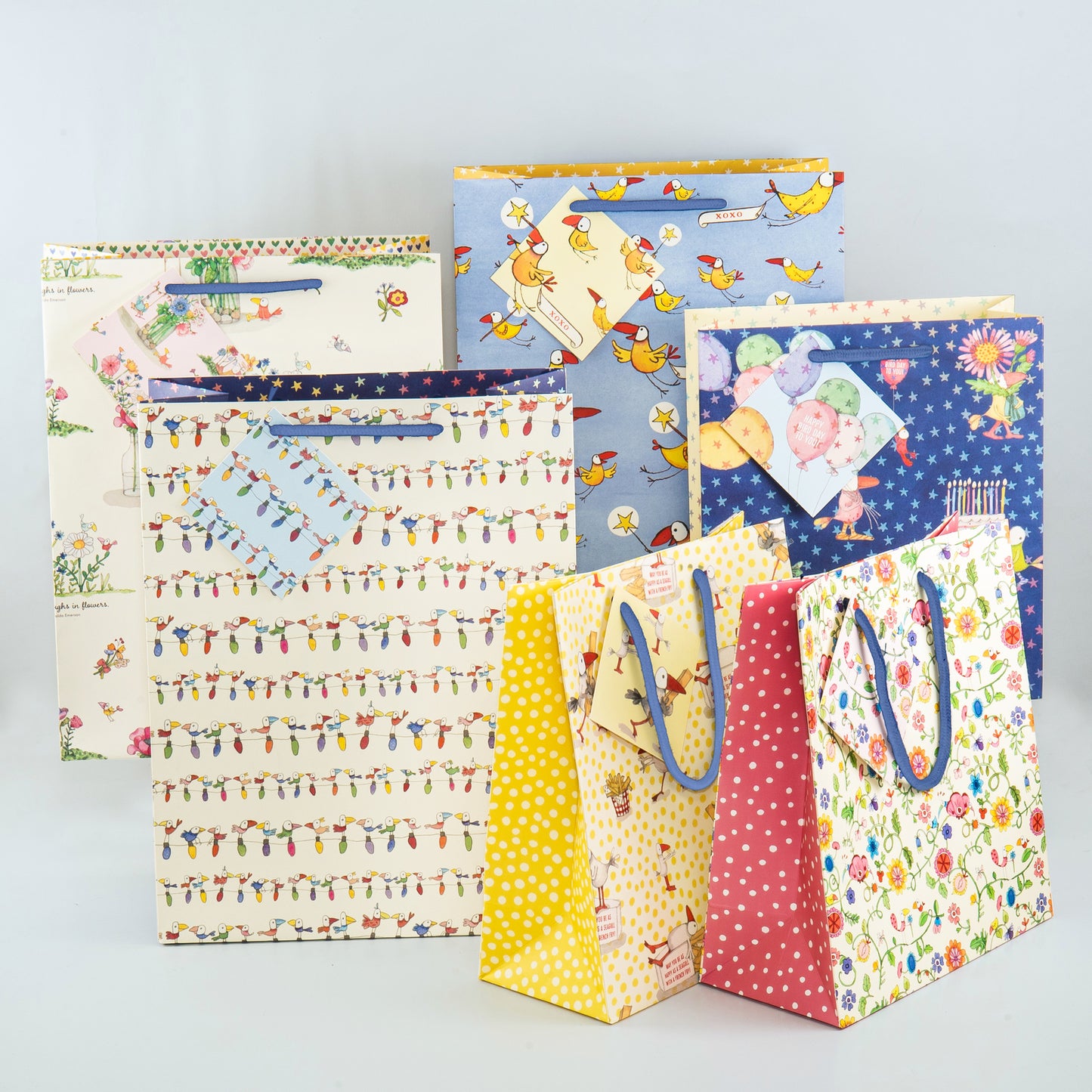 Twigseeds Gift Bag Large - XOXO Birds